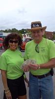 Lynn and Dennis with the 50/50 winnings ready for some lucky car show fan
